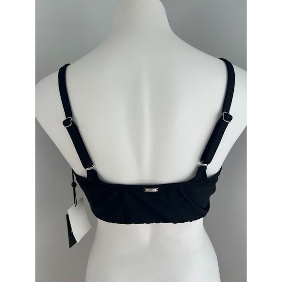 Womens DKNY Twist-Front Bikini Top Black XXL 50+ UPF/SPF Sun Protection - Picture 4 of 7